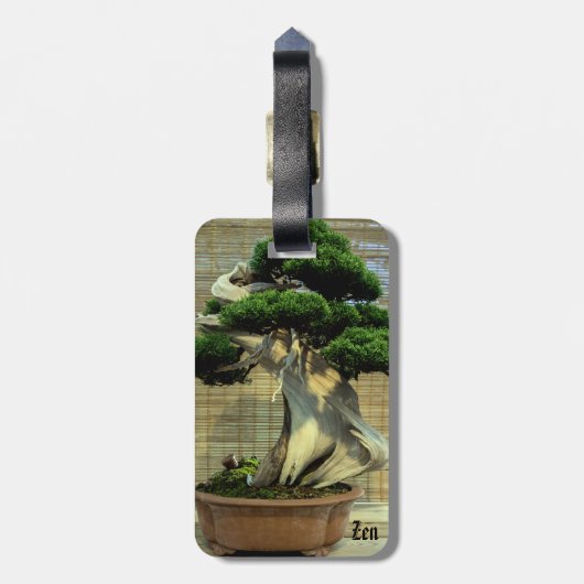 Juniper 中国の Bonsai Tree写真名 ラゲッジタグ (裏面縦)