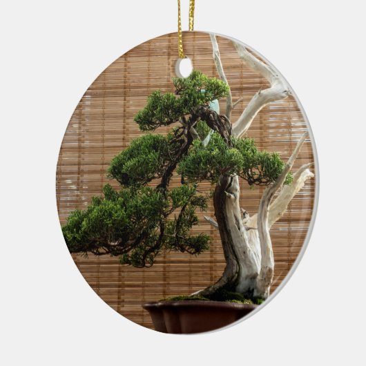 Juniper 中国の Bonsai Tree写真 セラミックオーナメント (左)