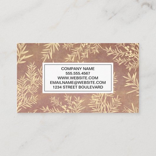 Juniper Branchesテクスチャ背景 名刺 (裏面)