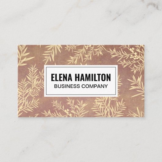 Juniper Branchesテクスチャ背景 名刺 (正面)