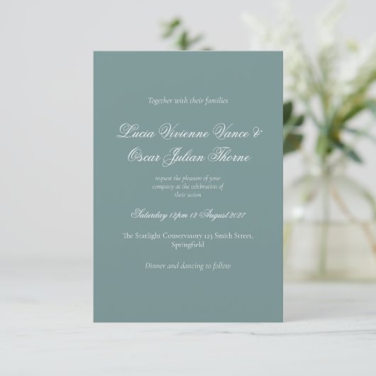 Juniper Rococo Wedding Invitation | Venus Fine Art 出欠カード (スタンド正面)
