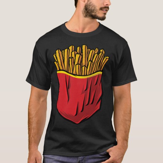 Junk Food Fast Food Chips Fries in a Bag Tシャツ (正面)