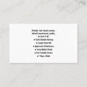 JUNK GARBAGE REMOVAL SERVICES HAULING 名刺 (裏面)