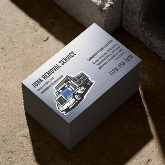 JUNK GARBAGE REMOVAL SERVICES HAULING SILVER 名刺