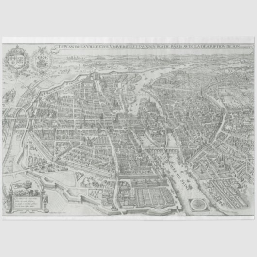 Junk Journalパリマップの背景 薄葉紙 (正面)