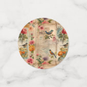 Junk Journal Seite mit Blumen + Vögel -  コンフェッティ (スモール正面)