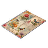 Junk Journal Seite mit Blumen + Vögel -  ノートブック (左側)