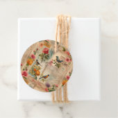 Junk Journal Seite mit Blumen + Vögel -  フェイバータグ (インサイチュ)