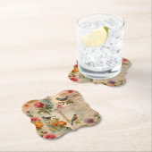 Junk Journal Seite mit Blumen + Vögel - ペーパーコースター (インサイチュ)