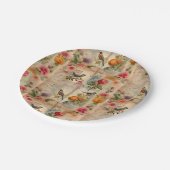 Junk Journal Seite mit Blumen + Vögel -  ペーパープレート (アングル)