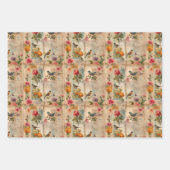 Junk Journal Seite mit Blumen + Vögel -  ラッピングペーパーシート (正面3)