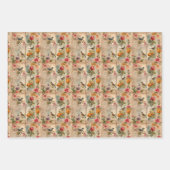 Junk Journal Seite mit Blumen + Vögel -  ラッピングペーパーシート (正面2)