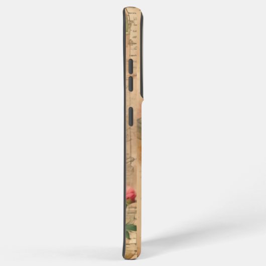 Junk Journal Seite mit Blumen + Vögel -  Samsung Galaxyケース (右側面)