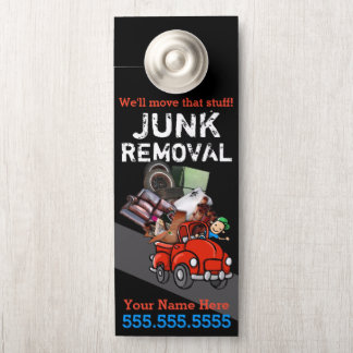 Junk Removal Garbage Hauling Red Pickup 2 ドアノブサイン