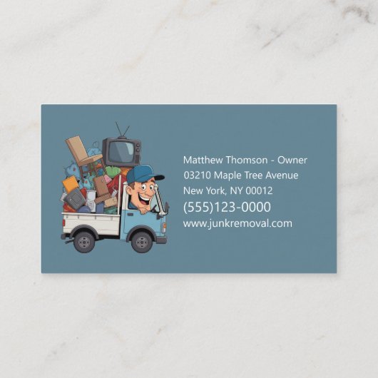 Junk Removal Garbage Hauling Truck Service 名刺 (裏面)