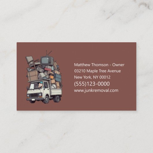 Junk Removal Garbage Hauling Truck Service 名刺 (裏面)