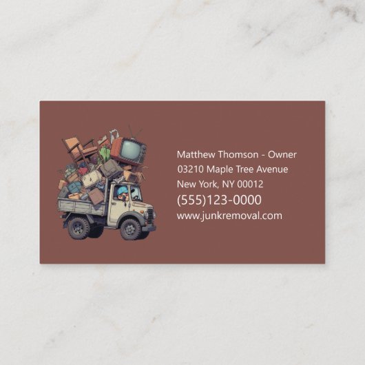 Junk Removal Garbage Hauling Truck Service 名刺 (裏面)