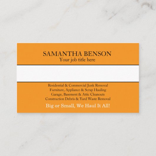 Junk Removal & Hauling 名刺 (裏面)