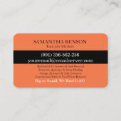 Junk Removal & Hauling 名刺 (裏面)