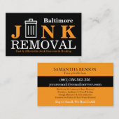 Junk Removal & Hauling 名刺 (正面/裏面)