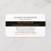 Junk Removal & Hauling 名刺 (裏面)