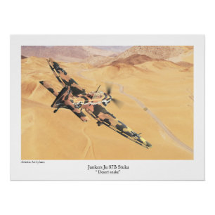 Junkers Ju 87 Stuka "desert snake" ポスター