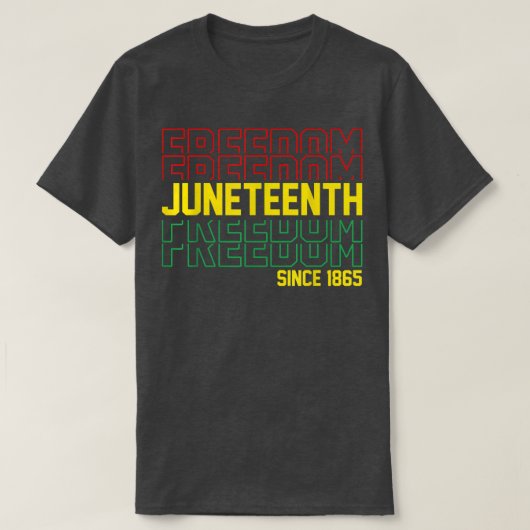 Junteenth 1865 Celebrate Freedom African American Tシャツ (デザイン正面)