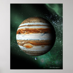 Jupiter and Earth Comparison ポスター