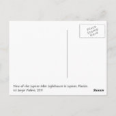 Jupiter Inlet Light house, Jupiter, Florida ポストカード (裏面)