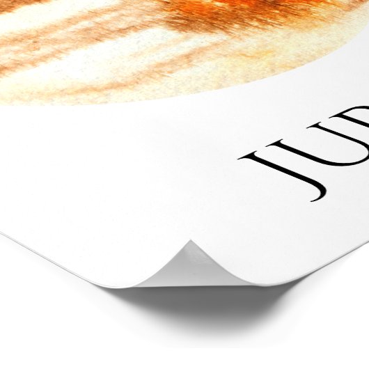 Jupiter Planet Watercolor Poster ポスター (角)