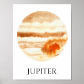 Jupiter Planet Watercolor Poster ポスター (正面)