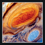 Jupiter's Great Red Spot - NASA Voyager Photo ポスター<br><div class="desc">The red spot of Jupiter shown in closeup detail,  with swirling orange and blues that resemble a tie dye psychedelic Van Gogh painting.</div>