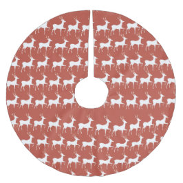Jupon de Sapin Rennes de Noël Rouge ブラッシュドポリエステルツリースカート