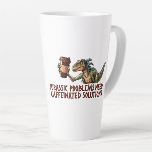 Jurassicの問題はカフェイン入りソリューションが必要 カフェラテマグ (右アングル)