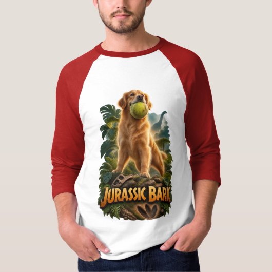 Jurassic Bark Golden Retriever Tシャツ (正面)
