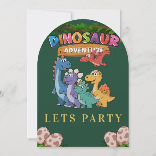Jurassic Dinosaurs Themed Invitation 招待状 (裏面)