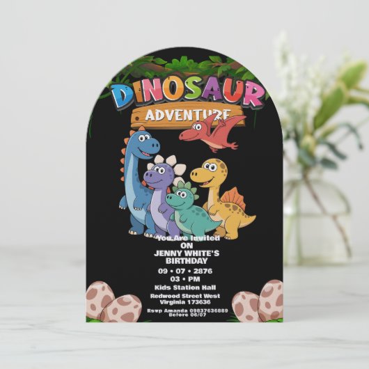 Jurassic Dinosaurs Themed Invitation 招待状 (スタンド正面)