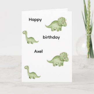 Jurassic green dinosaur birthday card editable カード
