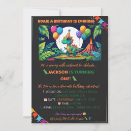 Jurassic Jungle Invite – Editable 招待状