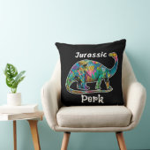 Jurassic Perk Colorful Dinosaur Black クッション (椅子)