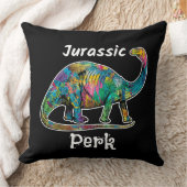 Jurassic Perk Colorful Dinosaur Black クッション (ブランケット)