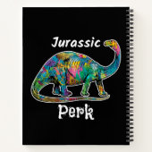 Jurassic Perk Colorful Dinosaur Black ノートブック (裏面)