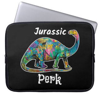 Jurassic Perk Colorful Dinosaur Black ラップトップスリーブ
