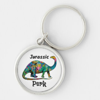 Jurassic Perk Colorful Dinosaur White キーホルダー