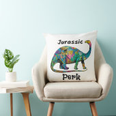 Jurassic Perk Colorful Dinosaur White クッション (椅子)