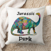 Jurassic Perk Colorful Dinosaur White クッション (ブランケット)