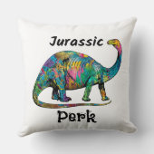 Jurassic Perk Colorful Dinosaur White クッション (裏面)