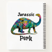 Jurassic Perk Colorful Dinosaur White ノートブック (裏面)