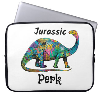 Jurassic Perk Colorful Dinosaur White ラップトップスリーブ