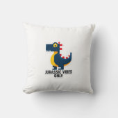 🦖 Jurassic Vibes Only – Dino Throw Pillow 🛋️✨ クッション (正面)